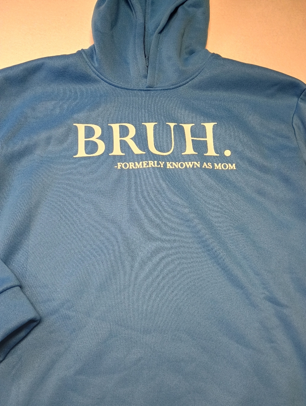 BRUH Women's Size M Blue Hoodie with White Text - Picture 2 of 6